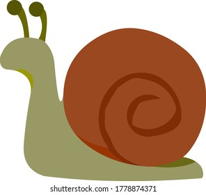 Vector illustration of a cartoon snail

