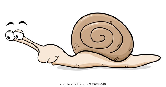 vector illustration of a cartoon snail with snail shell