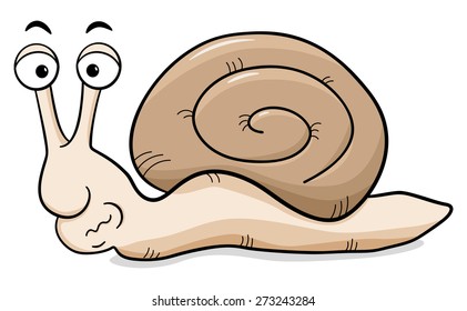 vector illustration of a cartoon snail with snail shell
