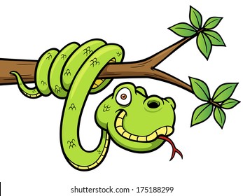 Vector Illustration of Cartoon Snake