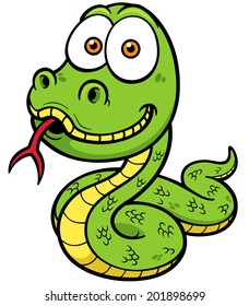 Vector Illustration of Cartoon Snake