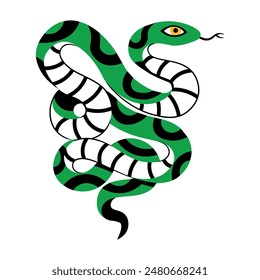 Ilustración vectorial de un personaje de Cartoon Snake