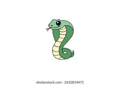 Vector illustration of cartoon snake for logos and banners in the year of the snake	