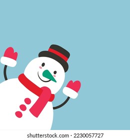 Vektorgrafik von Cartoon Snowman Figur mit weißem Raum. SEKTOR 