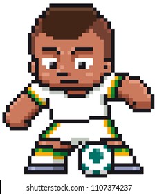 Vector illustration of Cartoon Soccer player - Pixel design
