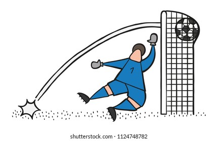 Vector illustration cartoon soccer player man 