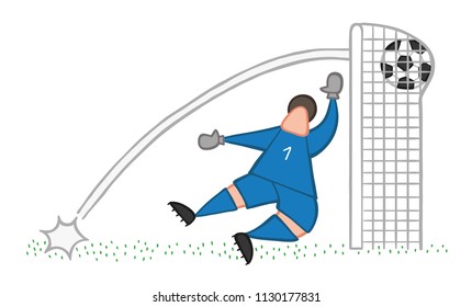 Vector illustration cartoon soccer player man