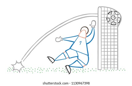 Vector illustration cartoon soccer player man