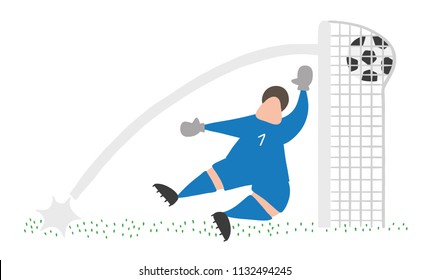 Vector illustration cartoon soccer player man