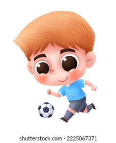 Vector illustration of Cartoon Soccer player. Cartoon soccer kids