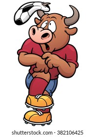 Vector illustration of Cartoon Soccer player - Bull