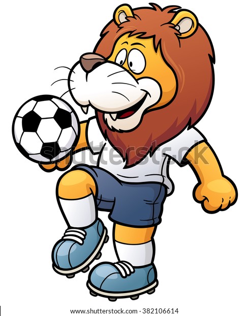 漫画のサッカー選手のベクターイラスト ライオン のベクター画像素材 ロイヤリティフリー