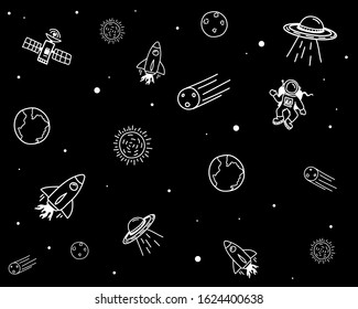 vector illustration of cartoon space background