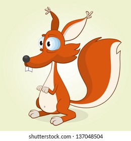 Vector Illustration of Cartoon Squirrel