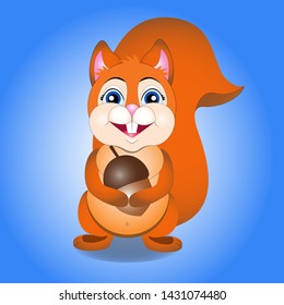 Vector illustration of cartoon squirrel