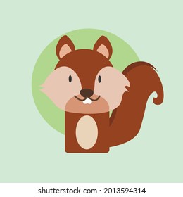 Vector illustration of a cartoon squirrel. Cute and kawaii squirrel