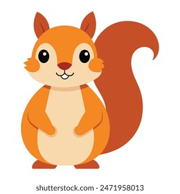 Vector illustration of cartoon squirrel isolated on white background