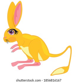 Vector illustration of the cartoon steepe animal rodent jerboa