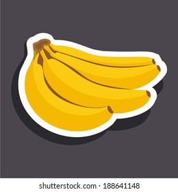 Vector illustration of a cartoon stickers of fruits - banana