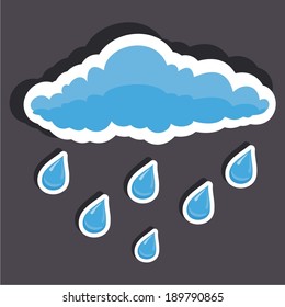 Vector illustration of a cartoon stickers of rain