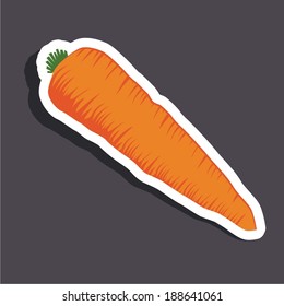 Vector illustration of a cartoon stickers of vegetables - carrot