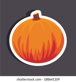 Vector illustration of a cartoon stickers of vegetables - pumpkin
