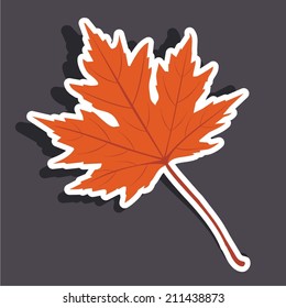 Vector illustration of a cartoon stickers of vegetables - autumn leaves