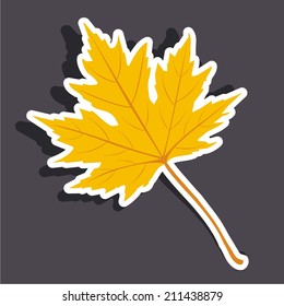 Vector illustration of a cartoon stickers of vegetables - yellow autumn leaves