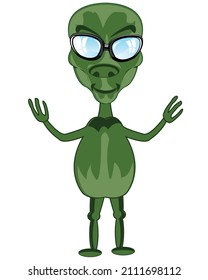 Ilustración vectorial de la caricatura del extraño con anteojos