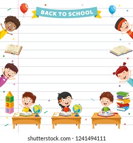 Vector Illustration Of Cartoon Students