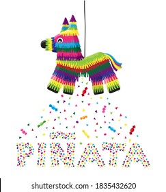 Vector illustration of piñata in cartoon style
