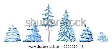 Similar – Image, Stock Photo Snow-covered fir tree in a wintry landscape
