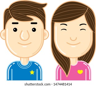 Vector illustration in cartoon style. Couple in love. Couple cartoon vector illustration.