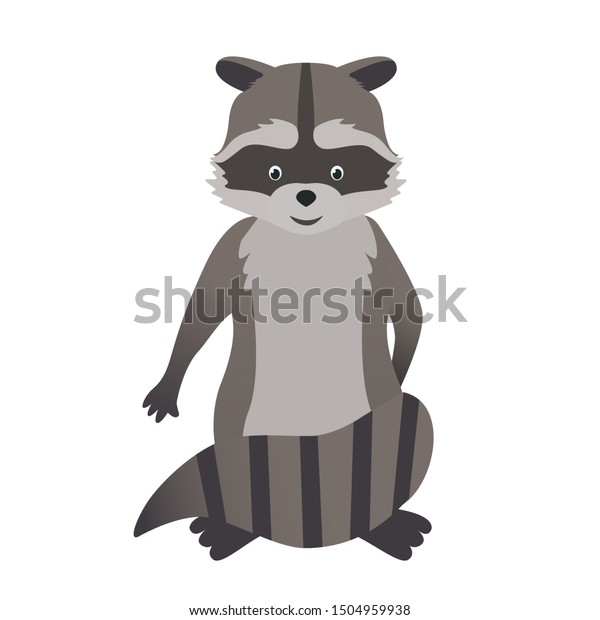 Vector Illustration Cartoon Style Cute Raccoon Stock Vector Royalty Free Shutterstock