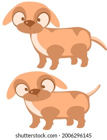 Vector illustration cartoon style design of cute and adorable  puppy. Good for background,icon and sticker content