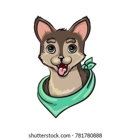 Vector illustration, cartoon style dog