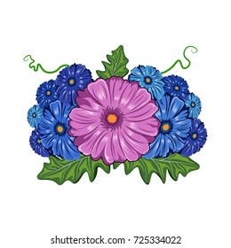 Vector illustration in a cartoon style. Flowers