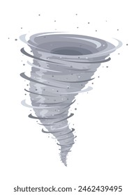 Vector illustration of cartoon style tornado