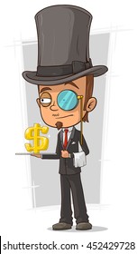 A vector illustration of cartoon stylish intelligent with monocle