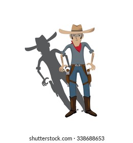 vector illustration of cartoon stylized cowboy