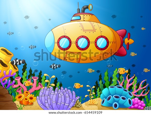 underwater submarine cartoon