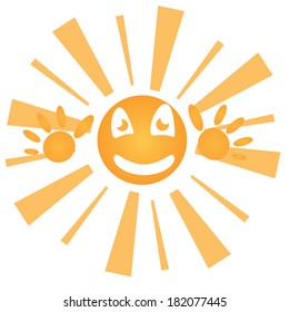 vector illustration of a cartoon sun
