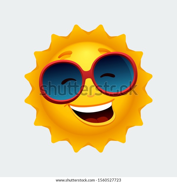 Vector Illustration Cartoon Sun Character Red Stock Vector (Royalty ...