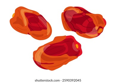 Vector illustration Cartoon Symbol logo Clip art dried dates or jujube Phoenix Dried Fruit.