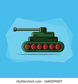 vector illustration of a cartoon tank. serves as a vehicle for military warfare
