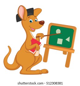 Vector Illustration of Cartoon Teacher Kangaroo