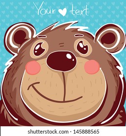 vector illustration of  cartoon teddy bear