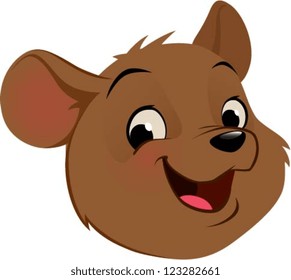 Vector illustration of a cartoon teddy bear's head.