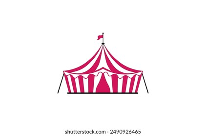 Vector illustration of a cartoon tent on a white background