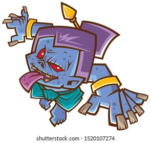 Vector illustration of Cartoon Thai ghost, Child ghost